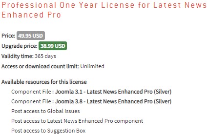 Upgrading a license