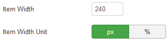 Set the width in pixel