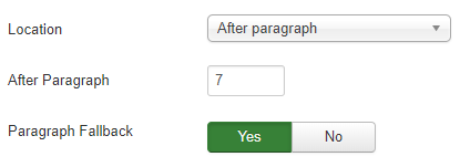 The paragraph parameters