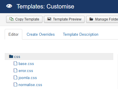 In template CSS overrides In template CSS overrides