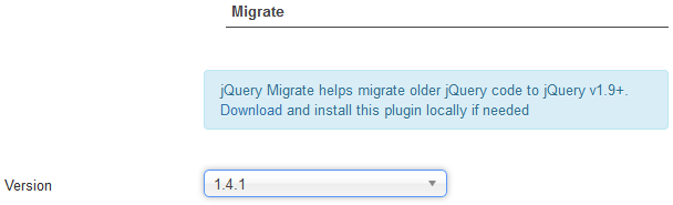 jQuery Migrate selection jQuery Migrate selection